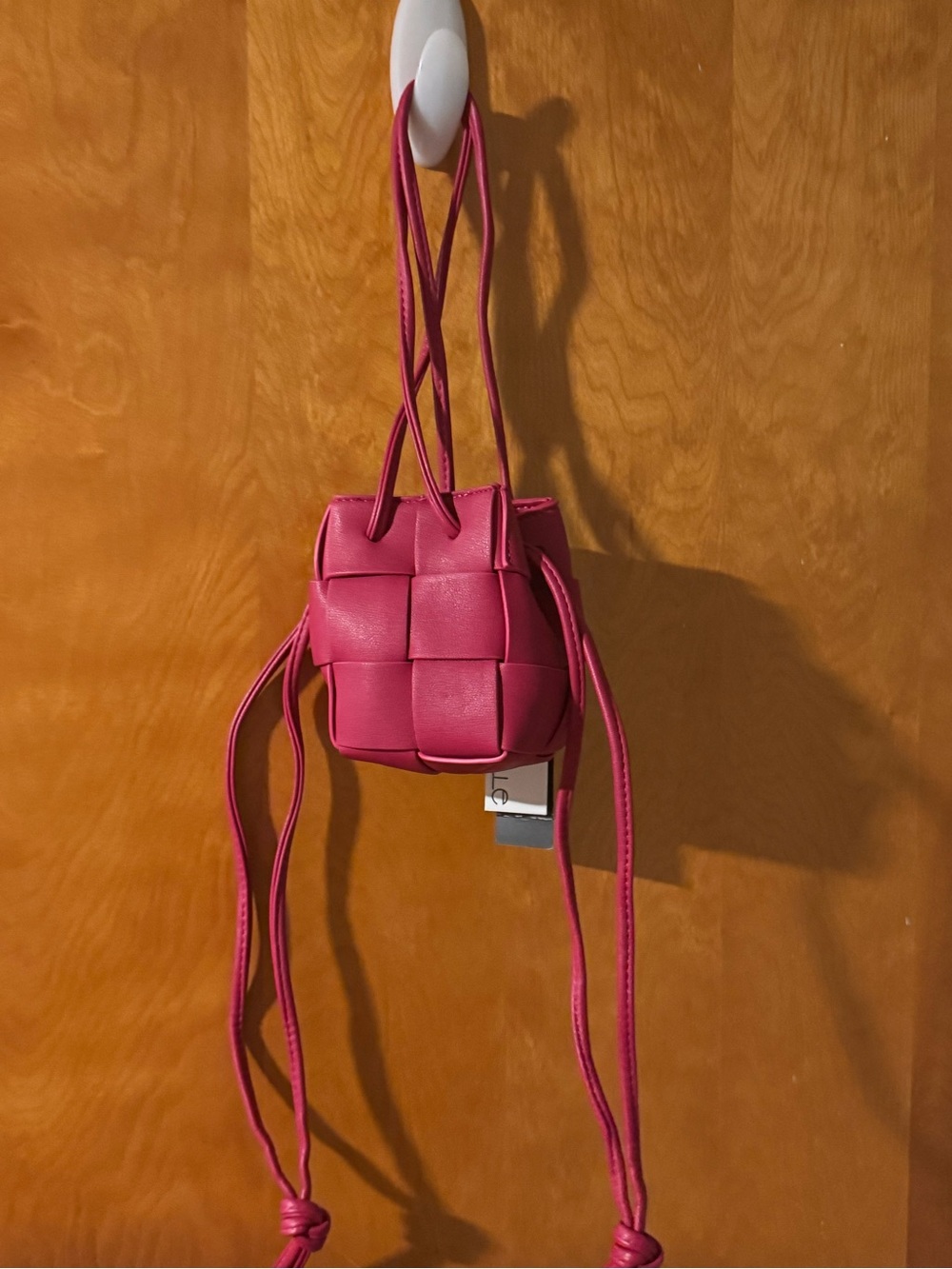 Fushia Woven mini adjustable Crossbody Bag-NWT